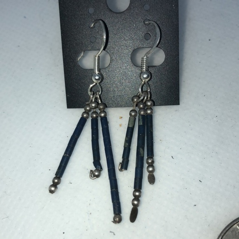 genuine lapis lazuli & Sterling Silver Earrings
